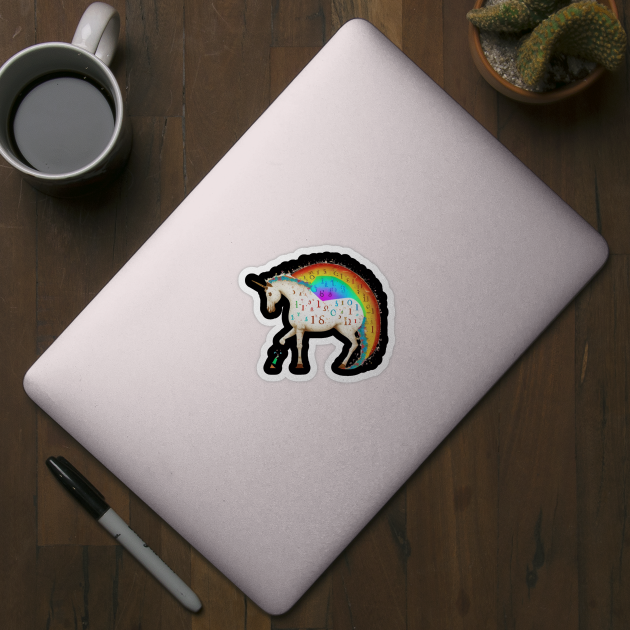 Cutie Pi day Unicorn rainbow kawaii kindergarten by YuriArt